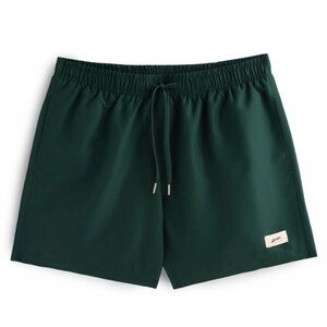 Size Small Bather Swim Trunk Solid Pine Green Color Shorts Pool Surf Summer Men
